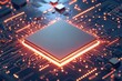 © upnowgraphics - Illuminated Microchip On Circuit Board Technology