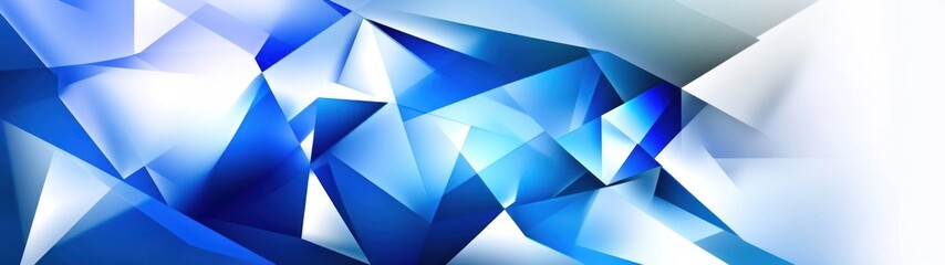 Aufkleber - Abstract Blue and White Geometric Crystal Design
