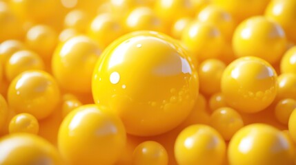 Aufkleber - Abstract Background of Shiny Yellow Spheres