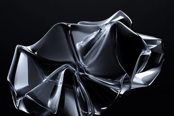 Aufkleber - Abstract Glass Sculpture Dark Background