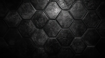 Aufkleber - Dark Hexagonal Metal Plate Surface Texture