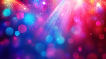 Poster - Abstract Colorful Stage Lighting Background With Bokeh