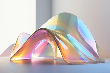 Aufkleber - Iridescent Glass Sculpture Abstract Art Modern Design