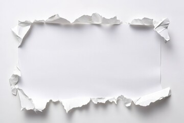 Aufkleber - White Paper Frame With Irregular Torn Edges