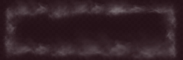 Poster - Realistic smoke, vape, fog, smog. Illustration of smoke on a transparent background.	
