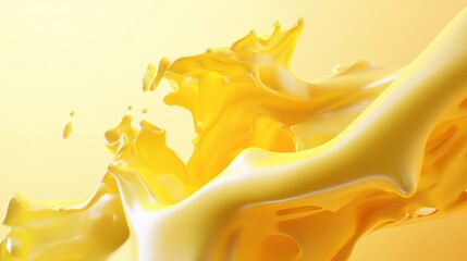 Aufkleber - Abstract Yellow Liquid Splash Flowing Dynamically