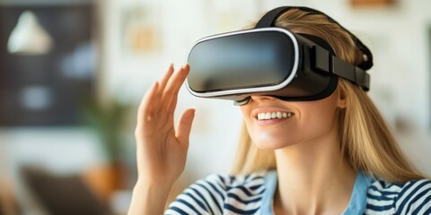Poster - Young Woman Experiencing Virtual Reality Technology