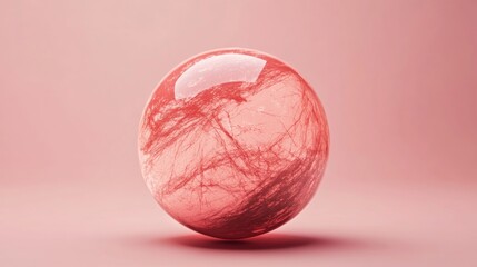 Poster - A Pink Sphere With Intricate Internal Veining