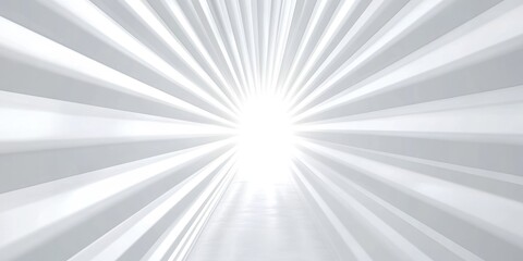 Wall Mural - Abstract White Corridor Leading To Bright Light