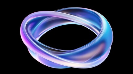 Poster - Abstract Intertwined Blue Purple Light Form Design