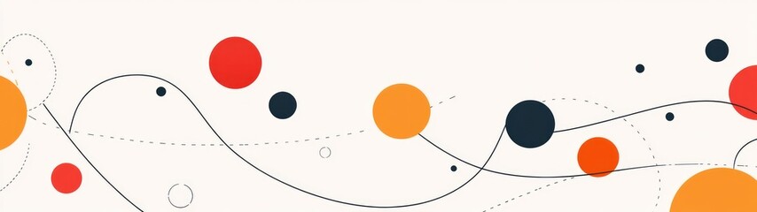Poster - Abstract Colorful Circles And Lines Composition