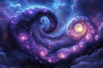 Poster - Cosmic Swirls A Celestial Nebula Painting