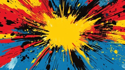 Aufkleber - Abstract Colorful Explosion Paint Splashes Artwork