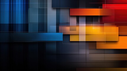 Poster - A colorful abstract image with a blue and orange background