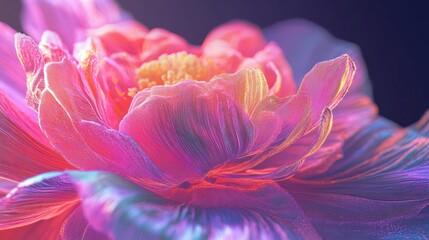 Poster - Abstract Pink Flower Petals Detailed Close Up