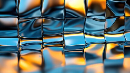 Poster - a reflection of a blue and yellow surface