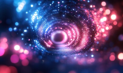Poster - Glittering Spiral Tunnel Of Pink And Blue Lights