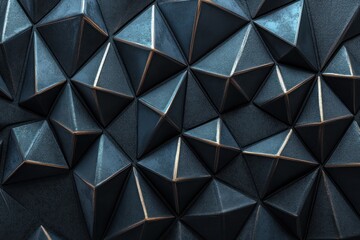 Poster - Abstract Dark Metallic Geometric Pyramid Pattern