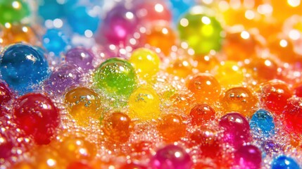 Poster - Rainbow Colored Spheres In Sparkling Water