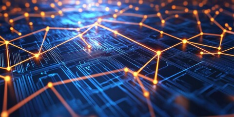 Poster - Abstract Network Data Flow Digital Technology