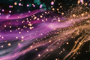 Poster - Abstract Cosmic Nebula Swirls With Sparkling Lights