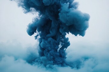 Aufkleber - Abstract Blue Ink Cloud Swirling In Water