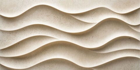Aufkleber - Beige Stone Wall With Wave Pattern Design