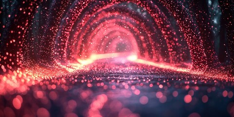 Poster - Red Glitter Sparkle Tunnel Abstract Background