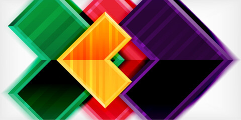 Poster - Arrow symbols created with 3d effects and line texture geometric abstract background