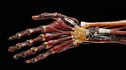 Aufkleber - detailed view of prosthetic hand showcasing anatomical structure and intricate design, highlighting advanced technology and realistic appearance of artificial limbs