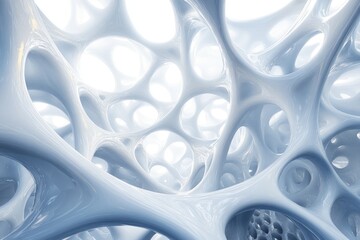 Aufkleber - Abstract Blue Organic Structure Showing Interconnected Cavities