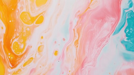 Aufkleber - Abstract Pastel Swirl Paint Fluid Art Design