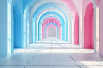Aufkleber - Pastel Archway Corridor A Dreamlike Passageway