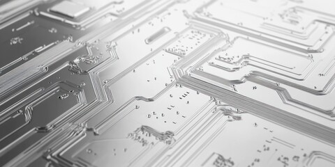 Poster - Abstract Metallic Circuit Board Design Texture