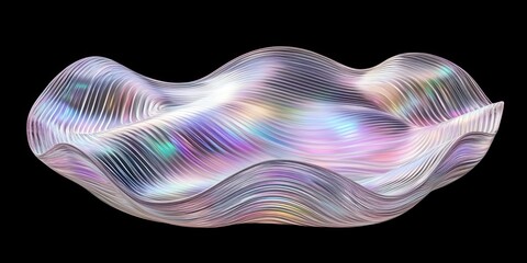 Aufkleber - Abstract iridescent wave form sculpture design