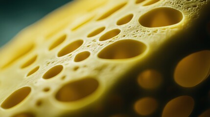 Aufkleber - Yellow porous substance with numerous circular holes