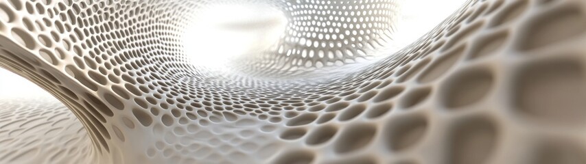 Poster - Abstract White Organic Cellular Structure Design