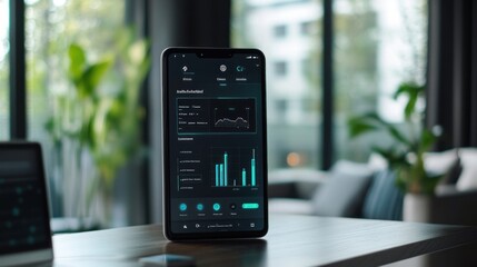 Poster - Smartphone Displays Modern Home Automation Dashboard