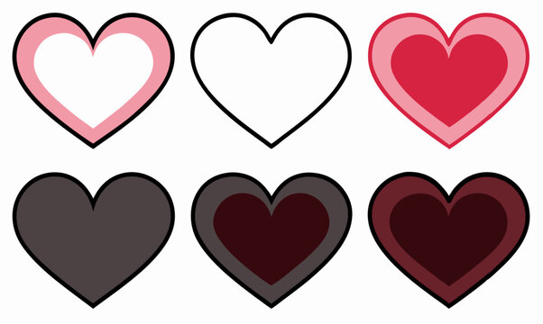 set different shapes heart

