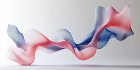 Wall Mural - Abstract Red Blue Wave Form Design Artwork