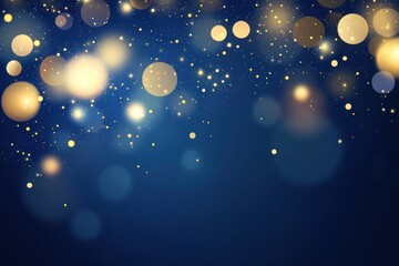 Poster - Abstract Blue Background With Golden Lights And Sparkle