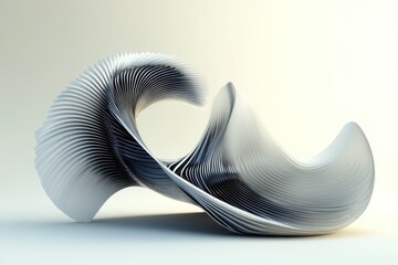 Poster - Abstract Metallic Sculpture Swirling Design