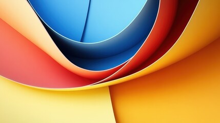 Aufkleber - Abstract Colorful Paper Curves Design Background