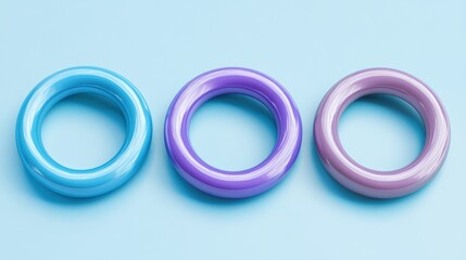 Poster - Three Colorful Circular Rings on a Blue Background