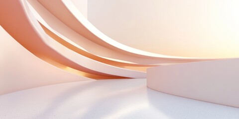 Aufkleber - Abstract Architectural Design With Peach Tones