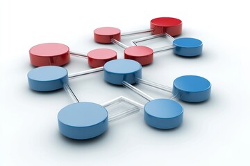 Poster - Abstract Network Red and Blue Nodes Connected