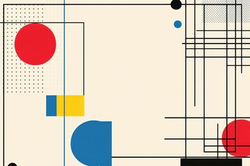 Poster - Abstract Geometric Composition Featuring Circles and Lines