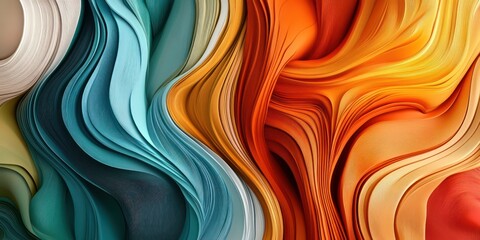 Aufkleber - Abstract Colorful Waves of Swirling Layers