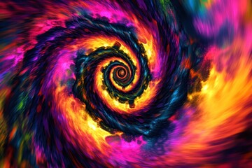 Poster - Vibrant Swirling Nebula Cosmic Abstract Art