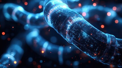 Poster - Abstract Digital Fiber Optic Network Data Flow